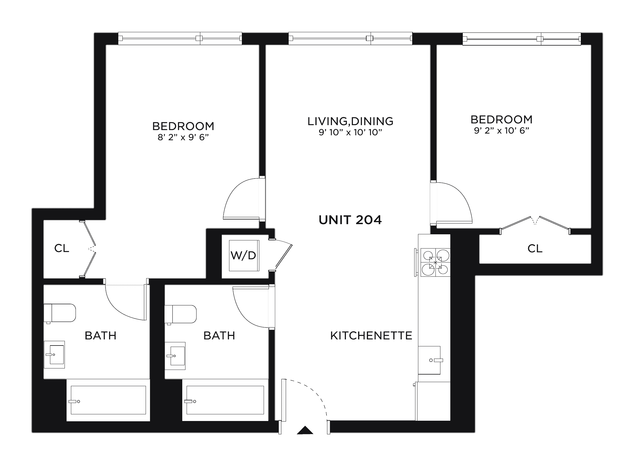 Floor plan for Residence 204 at The Astelle
