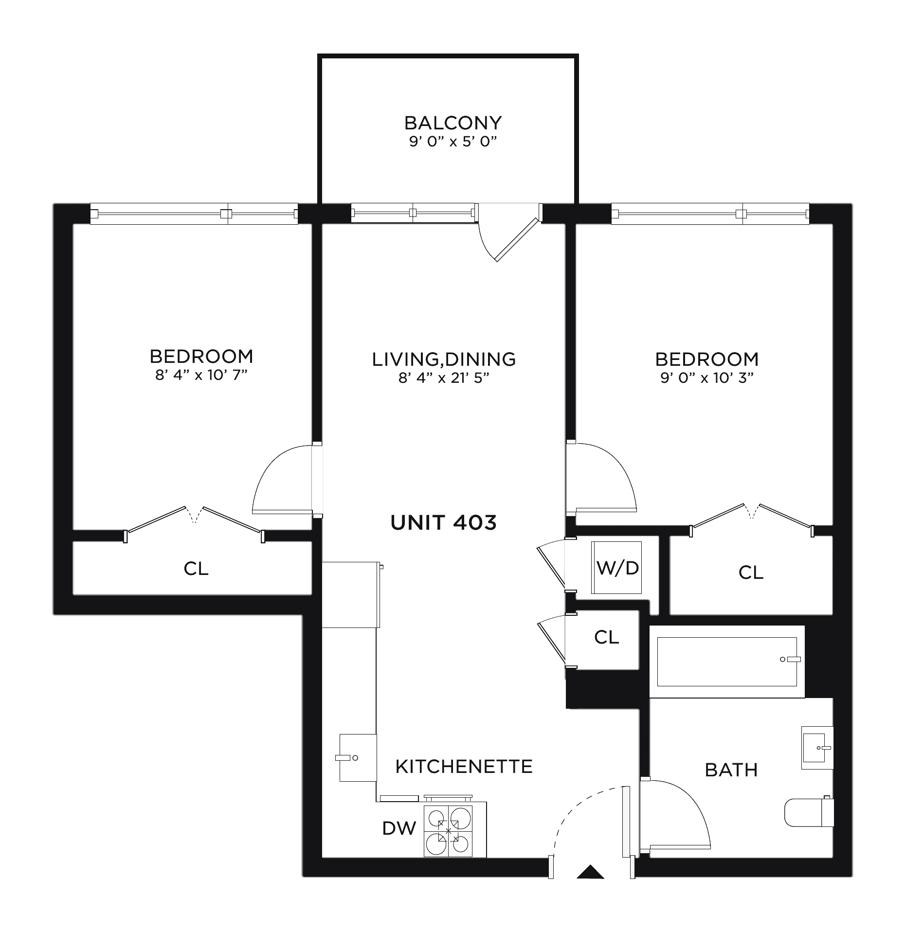 Floor plan for Residence 403 at The Astelle