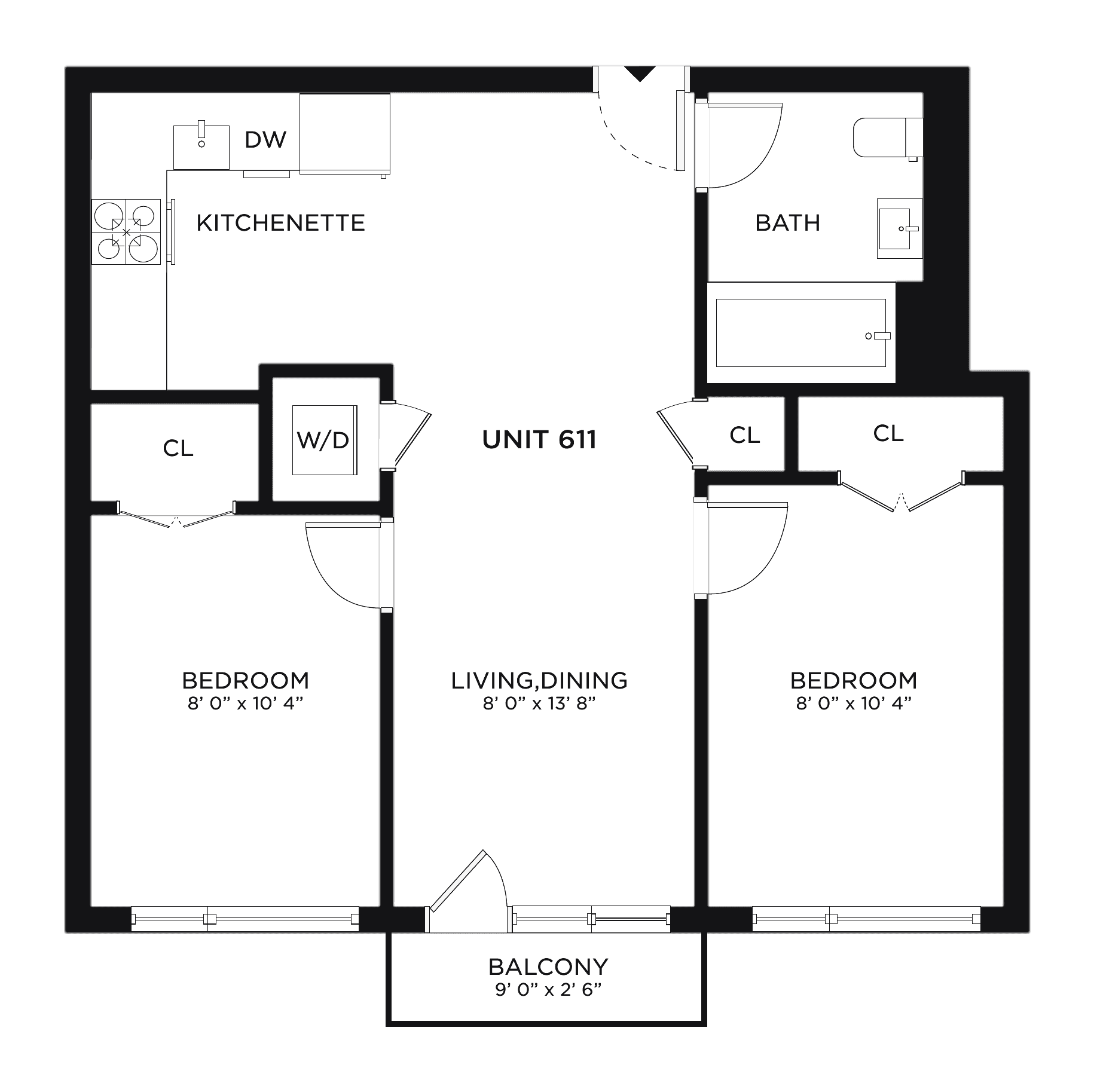 Floor plan for Residence 611 at The Astelle