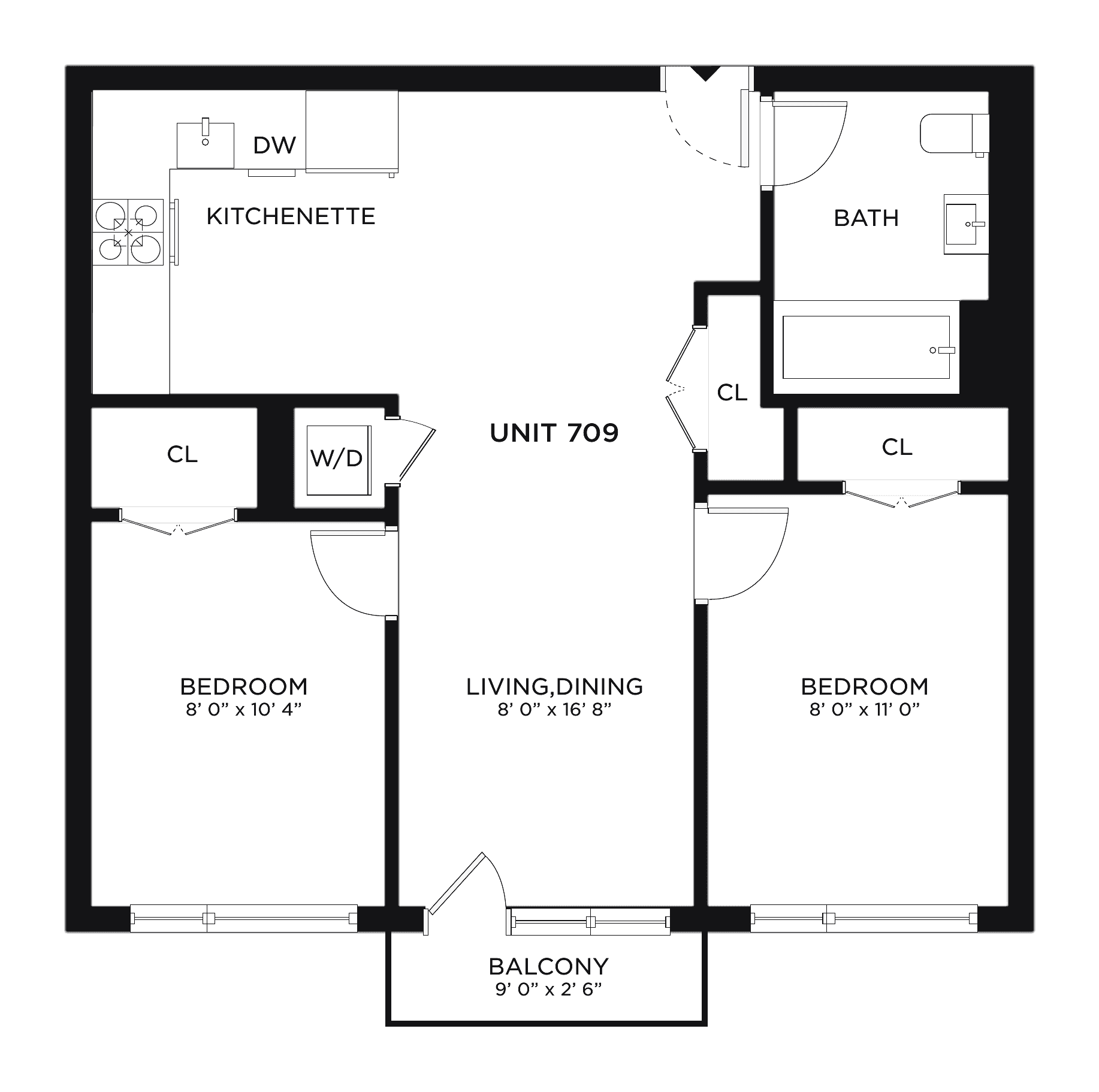 Floor plan for Residence 709 at The Astelle